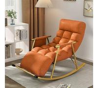 Remium - Sedia a dondolo per soggiorno e camera da letto, confortevole, traspirante, in tessuto tecnico, con braccioli e schienale regolabile, ideale per una comoda esperienza a dondolo in giardino