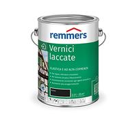 Remmers Vernice coprente nero, 2,5 litri, smalto a base d'acqua per interno ed esterno, pittura protettiva dagli agenti atmosferici per legno, sottofondi minerali e molti altri tipi di supporto