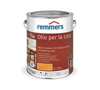 Remmers Olio curativo larice, 5 litri, olio a decorativo base di solvente legno all'interno e all'esterno, idrorepellente, tonalità di colore brillanti, adatto per mobili da giardino e terrazze in legno