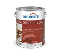 Remmers Olio curativo teak, 5 litri, olio a decorativo base di solvente legno all'interno e all'esterno, idrorepellente, tonalità di colore brillanti, adatto per mobili da giardino e terrazze in legno