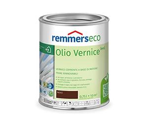 Remmers Vernice ad olio eco marrone noce, 0,75 litri, pittura ecologica a base d'acqua per legno all'interno e all'esterno, 3 vernici ecologiche in uno, fondo isolante e intermedio e finitura