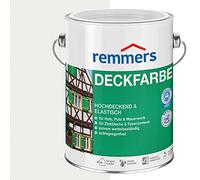 Remmers Vernice coprente bianco (RAL 9016), 2,5 litri, smalto a base d'acqua per interno ed esterno, pittura protettiva dagli agenti atmosferici per legno, sottofondi minerali e molti altri tipi di supporto