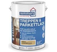 Remmers Vernice per scale e parquet incolore satinato lucido, 2,5 litri, sigillante a base d'acqua per legno e parquet all'interno, vernice sigillante a pennello, resistente all'abrasione e al graffio