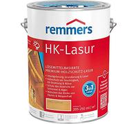 Remmers Vernice trasparente HK noce, 5 litri, vernice trasparente decorativa premium per esterni, tripla protezione del legno con impregnante + fondo + finitura, protezione del legno da umidità e raggi