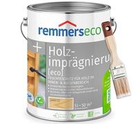 RemmersSet impregnante per legno [eco] - Protezione del legno impregnante e primer per interni ed esterni, pretrattamento per smalti e colori + pennello rigido, set Bandloo (incolore, 5 L)