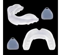 REMMUSSS 2 PCS Paradenti Sportivo, Basic Paradenti, Paradenti Sportivo Adulti e Junior, Paradenti Slim Fit, Adatto per Sport di Contatto Come Rugby, Hockey, Judo, Arti Marziali e Boxe(Trasparente)