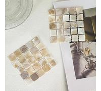 REMMUSSS 2 Pezzi Sottobicchieri, Sottobicchieri per Bevande, Realizzato con Conchiglie Naturali, Riutilizzabili, per Casa, Ufficio, Ristoranti, casa Accessori Decorazione Tavola-Quadrati/Marrone