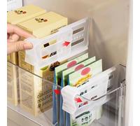 REMMUSSS 8 Pezzi Separatore Frigorifero,Ferma Bottiglie Per Frigorifero Divisori,Regolabili Frigorifero Porta Laterale Divisorio, Separatori Per La Casa Cucina Cassetto (Trasparente)