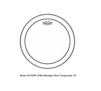 REMO 20" PINSTRIPE Clear 2 STRATI Bass Drumhead PS-1320-00-PELLE x GRANCASSA