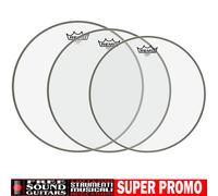 REMO EMPEROR Set Pelli 10" 12" 14" PELLE CLEAR TRASPARENTE BATTERIA ACUSTICA