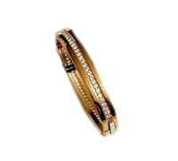Remo Gammella Bracciale donna Rebecca semirigido in acciaio lavorato bagnato in oro rosa zirconi misura 15