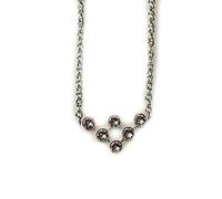 Remo Gammella Collana donna Rebecca catena in bronzo maglie con pendente acciaio e pietre rosa