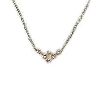 Remo Gammella Collana donna Rebecca catena in bronzo maglie con pendente oro e pietre bianca