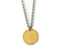 Remo Gammella Collana donna Rebecca in acciaio e pendente rotondo in bronzo specchiato