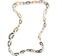 Remo Gammella Collana lunga donna Rebecca catena con acciaio e con bronzo maglia a catena 80cm