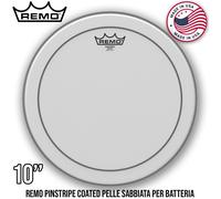 Remo Pinstripe Coated 10'' Pelle Sabbiata per Batteria | Made in USA