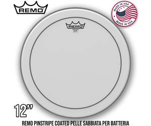 Remo Pinstripe Coated 12'' Pelle Sabbiata per Batteria PS-0112-00 | Made in USA