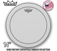 Remo Pinstripe Coated 14'' Pelle Sabbiata per Batteria PS-0114-00 | Made in USA