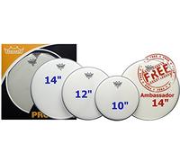 Remo Propack Membrane di tamburo per batteria (10", 12", 14", rivestimento BE, Free BA-0114-00)