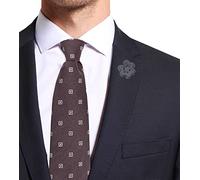 Remo Sartori - Cravatta in Pura Seta Microfantasia, Made In Italy, Uomo (Marrone)