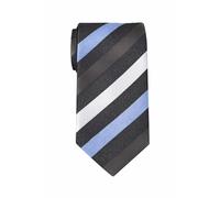 Remo Sartori - Cravatta in Seta a righe Bianco Grigio Azzurro, Made In Italy, Uomo