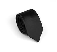 Remo Sartori - Cravatta Stretta Slim in Seta Tinta Unita, Larghezza cm 6, Made in Italy, Uomo (Nero)