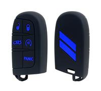 REMOCH Custodia per chiave elettronica per Dodge Charger, accessori Challenger Durango Journey, custodia per chiave elettronica con telecomando a 3, 4 5 pulsanti, in silicone, colore blu, 2 pezzi