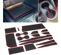 REMOCH Porta tazza per Toyota Camry 2018 2019 2020 2021 2022 Accessori, Premium Custom Cup Holder Insert, Center Console Liner Organizer Porta Pocket Mats Pad (Red Trim) - 16 PC Set