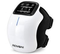 REMONI Massaggiatore per ginocchio con infrarossi e calore, dispositivo di vibrazione wireless per articolazioni del ginocchio, 3 livelli di calore e luce rossa, ginocchiera per relax e rigenerazione