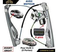 Remonte Alzacristalli Elettrico Anteriore Destro Leva Vetro per Clio III 5 Porte