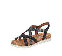 Remonte D4060, Sandali Donna, Nero Nero Argento Gunmetal 00, 36 EU