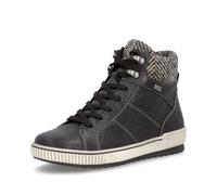 Remonte Damen Stiefeletten Glattleder D0784-03 Schwarz Gr. 37 | Idrorepellente, Larghezza G, Cerniera, Fodera in lana di agnello, Soletta estraibile