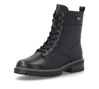 Remonte Damen Stiefeletten Glattleder D0B85-00 Schwarz Gr. 40 | Idrorepellente, Larghezza G, Cerniera, Tacco a blocco, Fodera in velour