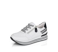 Remonte Donna D1312 Scarpe Basse, Bianco Nero 80, 44 EU Larga