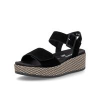 Remonte Donna D1n54 Sandali con zeppa, Nero, 42 EU