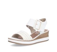 Remonte Donna D6453 Sandali con zeppa, Bianco, 39 EU