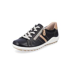 Remonte Donna Scarpe Basse R1432, Signora Scarpe comode,Soletta Removibile,Scarpa Bassa Comfort,Lacci,Comodo,Schwarz Kombi,38 EU / 5 UK