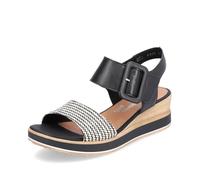 Remonte Sandali da donna D6453 con zeppa, Nero Combi 01, 44 EU
