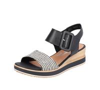 Remonte Sandali Donna con Tacco a Zeppa Cuoio Liscio Chiusura a Strappo D6453