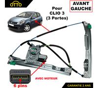 Remonte Vetro Elettrico Anteriore Sinistro Leva per Renault Clio III 3 Porte