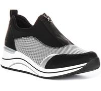 Remonte Zip Slip On Con Lacci Nubuck Sneakers Donna In Nero Multi EU37-41