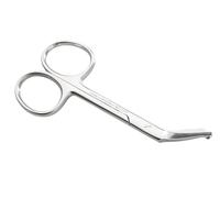 REMOS Forbici per stomia per mancini in acciaio inossidabile | lame ricurve e seghettate | per tagliare a misura il dispositivo per stomia