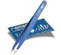 REMOS Pinzetta combinata in acciaio inox 9,5 cm - 2in1 per doppie punte e capelli - Blu scuro