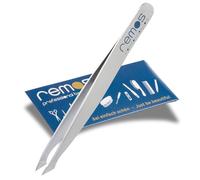 REMOS Pinzetta combinata in acciaio inox 9,5 cm - 2in1 per doppie punte e capelli - Satinato