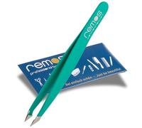 REMOS Pinzetta combinata in acciaio inox 9,5 cm - 2in1 per doppie punte e capelli - Verde