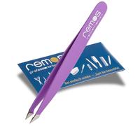 REMOS Pinzetta combinata in acciaio inox 9,5 cm - 2in1 per doppie punte e capelli - Viola