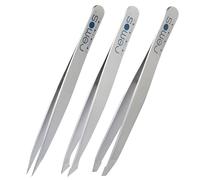 REMOS - Set di 3 pinzette per sopracciglia, schegge e combinate, in raso