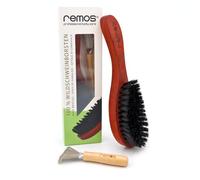 REMOS - Spazzola per capelli, 100% setole di cinghiale, in legno di pero | Cura delicata dei capelli: le setole di cinghiale al 100% massaggiano il cuoio capelluto e distribuiscono gli oli naturali