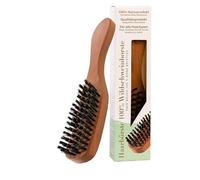 REMOS Spazzola per capelli con setole di cinghiale in legno pero -manico stretto
