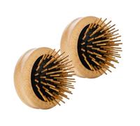 REMOS - Spazzola per capelli mini, pieghevole con perni in legno di faggio, spazzola rotonda compatta e compatta, 2 pezzi